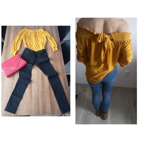 Blúzka okrová farba, s