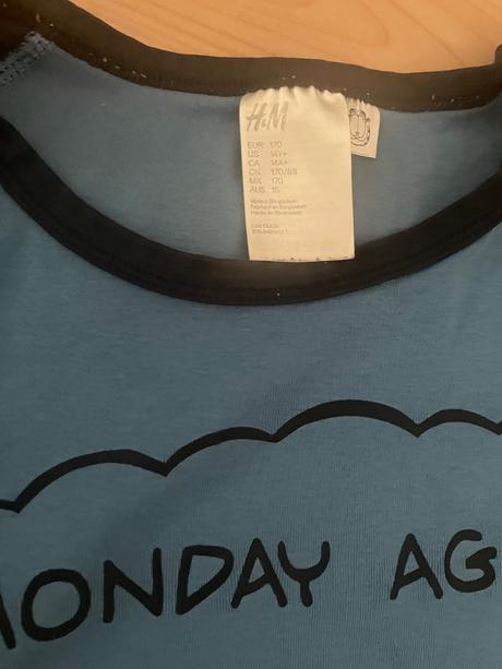 Pyžamo garfield 14+ rokov, h&m,170