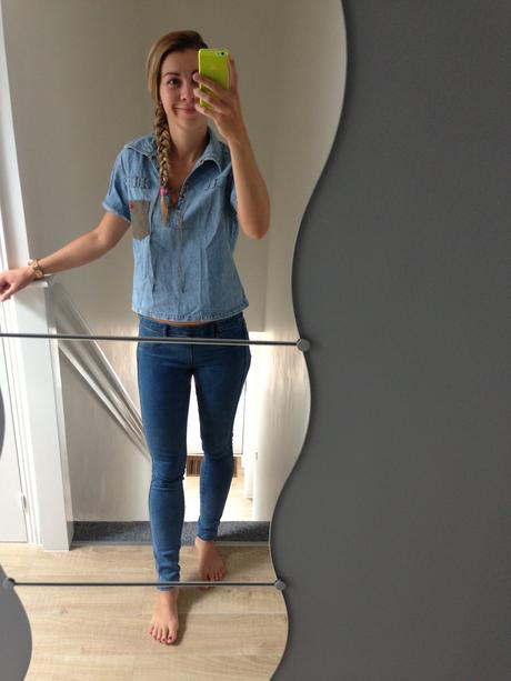 Riflová košeľa, s