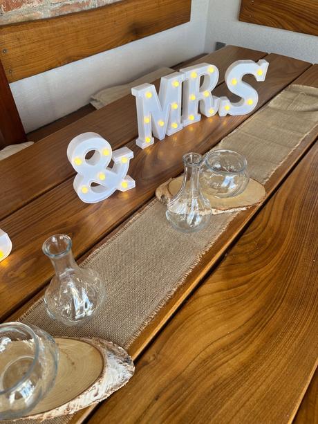 Mr&mrs písmenká na výzdobu svadobnú, 