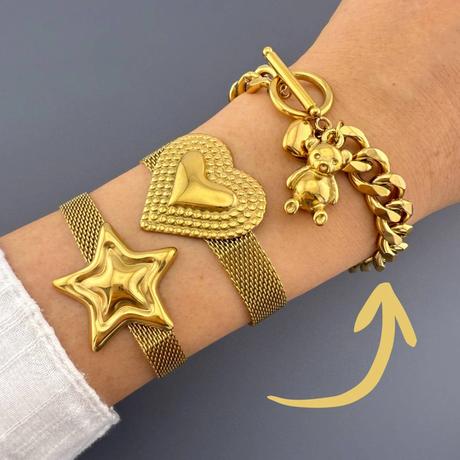 Náramok medvedík so srdiečkom,