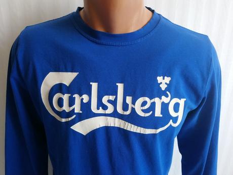 Pánske elastické modré tričko carlsberg, italy, s