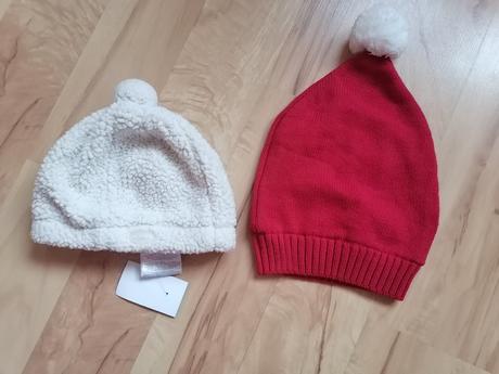 Mikulášska čiapočka + čiapočka baranček 6/12, 80