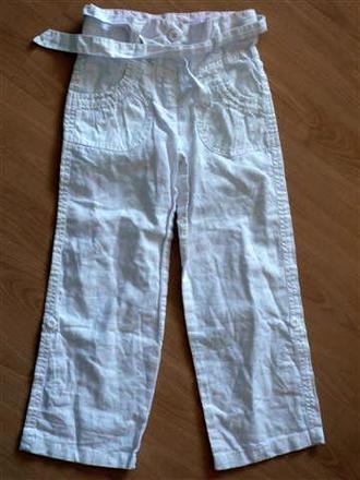 Ľanové ľahké biele nohavice v super stave, george,116