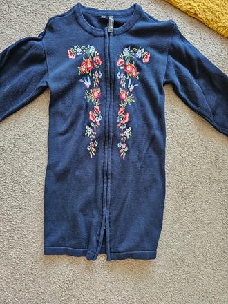 Dlhý sveter xs tmavomodrý, xs