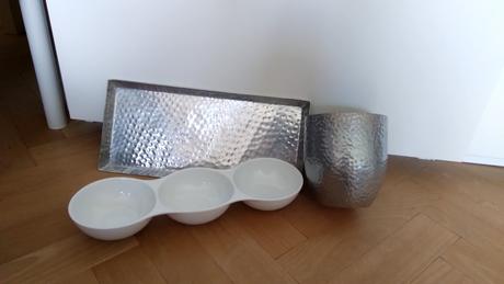 Dlhá strieborná tácka podnos dekorácia ako nová, 