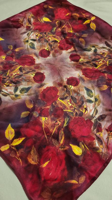 Hodvábna šatka ruže, s
