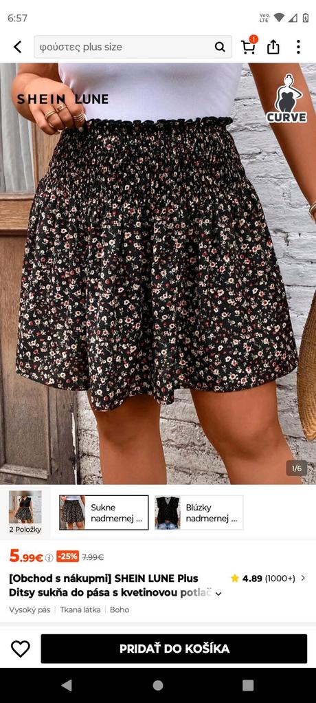 Ľahká letná sukňa, xxxl