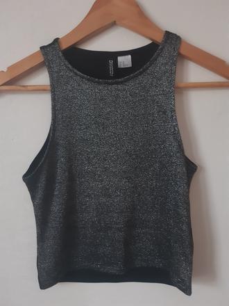 Trblietavý crop top, h&m,xs