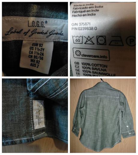 Košeľa s dlhým rukávom, h&m,92