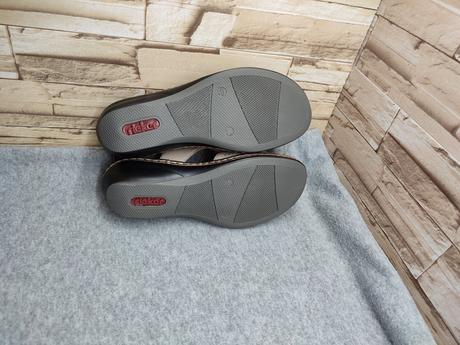 Rieker 36 - šedé kožené sandále, rieker,36