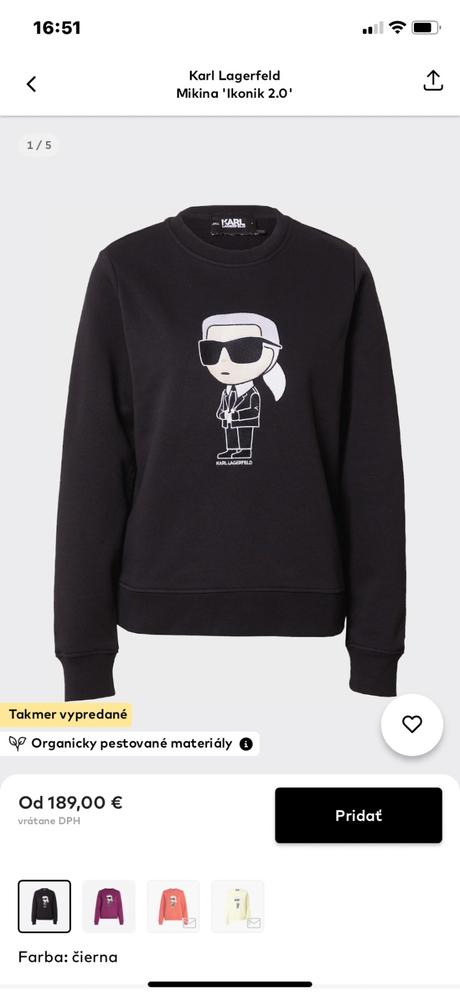 Mikina karl lagerfeld ikonik 2.0 s visačkou, s