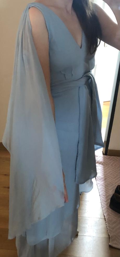 Bledomodré vílovské spoločenské šaty asos s, 36