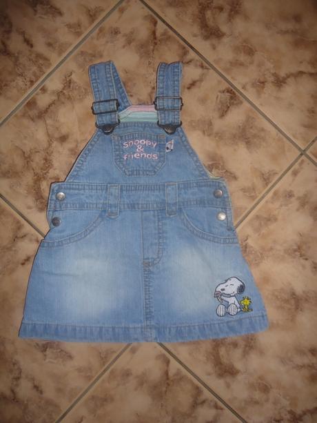 Trakova riflova sukna snoopy, velkost 2-4 mesiace, h&m,62