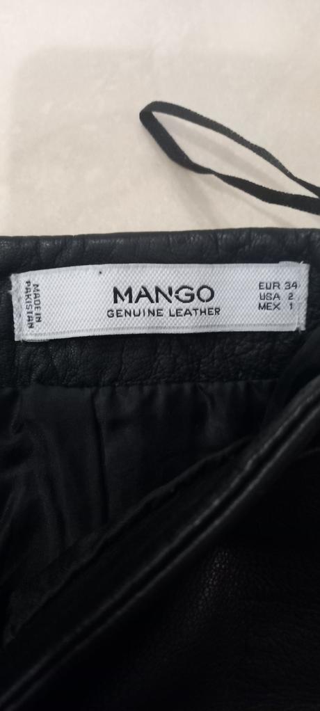 Kožená sukna, mango,34