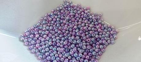 Perličky 4 mm - melírové - svetlo ružovo modré, 