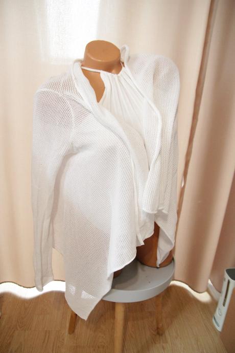 Biely pletený bavlnený kardigan, esprit, s/m, esprit,s