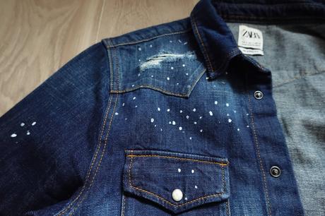 Dlhšia riflová košelobunda zara relaxed fit, zara,s