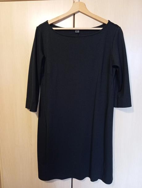 Jednoduché čierne šaty s trištvrťovým rukávom, esmara,40