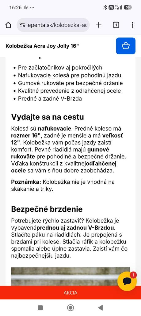 Kolobežka "16", acra