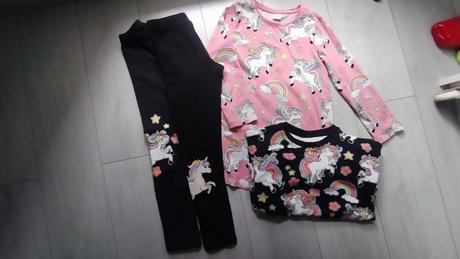 Komplet 2x legíny, šaty/tunika, mikina, lindex,122