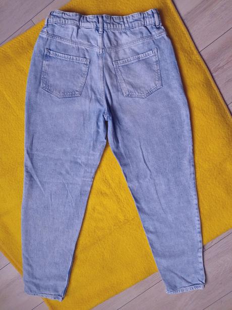 Svetlomodré rifle s módnymi dierkami, h&m,152