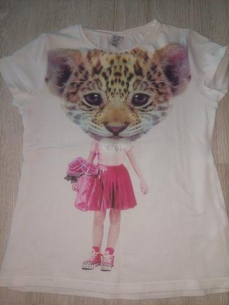 Zara kids - tricko s macickou, zara,128