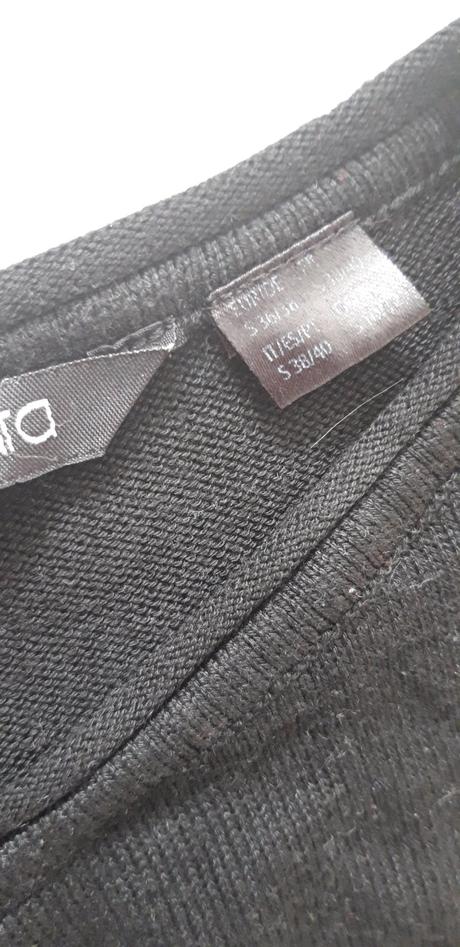 Upletové čierne tenké svetrikové šaty, esmara,s