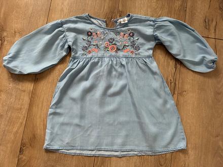 Vyšívaná tunika, šaty+ druhu darujem, h&m,104