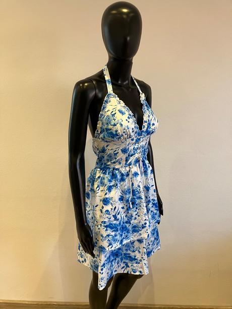 Dámske šaty bielo modré (s), s