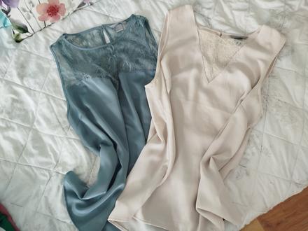Saténové blúzky pod sako, h&m,46