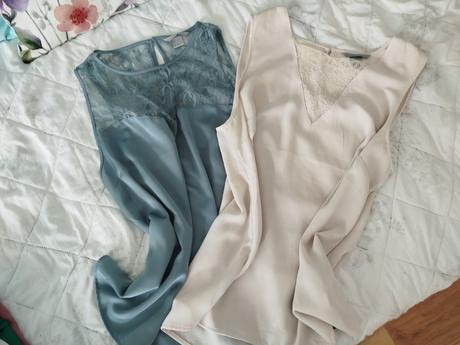 Saténové blúzky pod sako, h&m,46