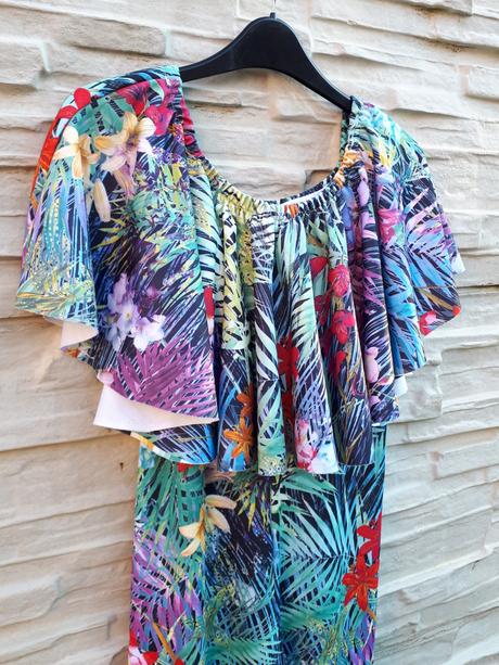 Kvetinový letný overal, s