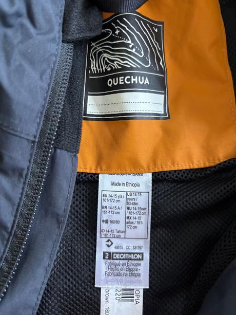 Lahka nepremokava vetrovka quechua, quechua,164