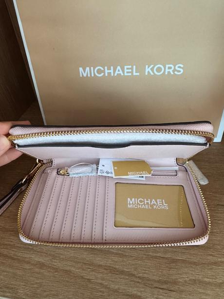 Michael kors kožená wristlet peňaženka, michael kors