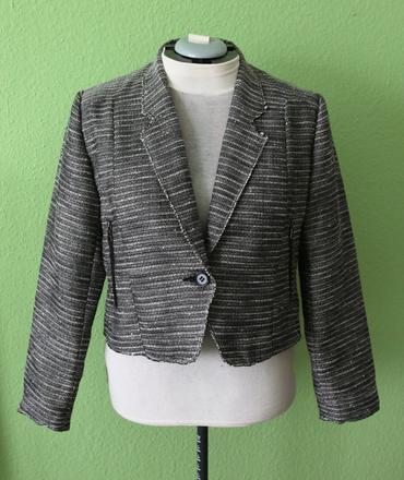 Sivostrieborné efektné sako tara, xl, xxl