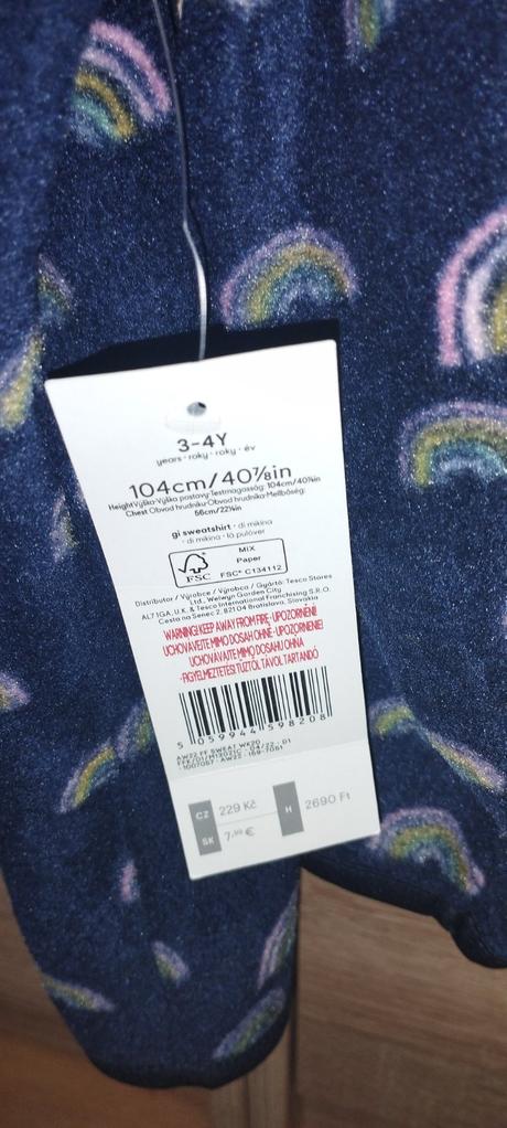 Flisová mikina dúha, f&f,104