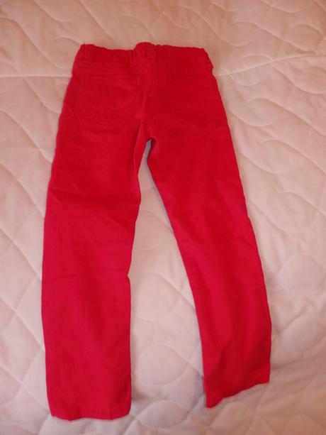 Riflové nohavice malinovoružovej farby, dopodopo,110