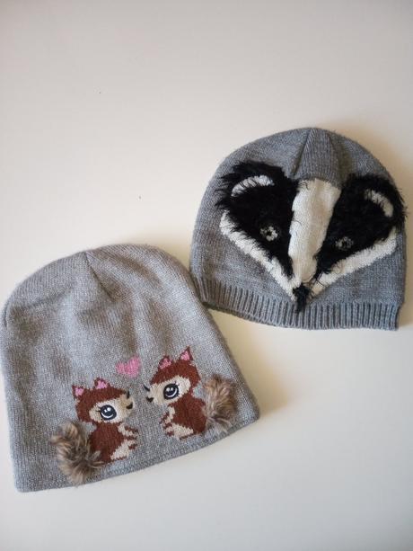 2 x čiapka so zvieratkami 5-8 rokov, h&m,110