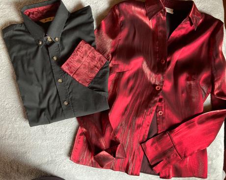 Košeľa lesklá vínovočervená, m