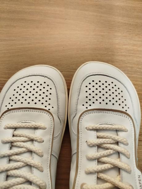 Shapen barefoot tenisky flowin white grey leather, 46