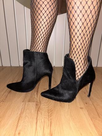 Kožené členkové topánky s konskou srsťou zara 37, zara,37