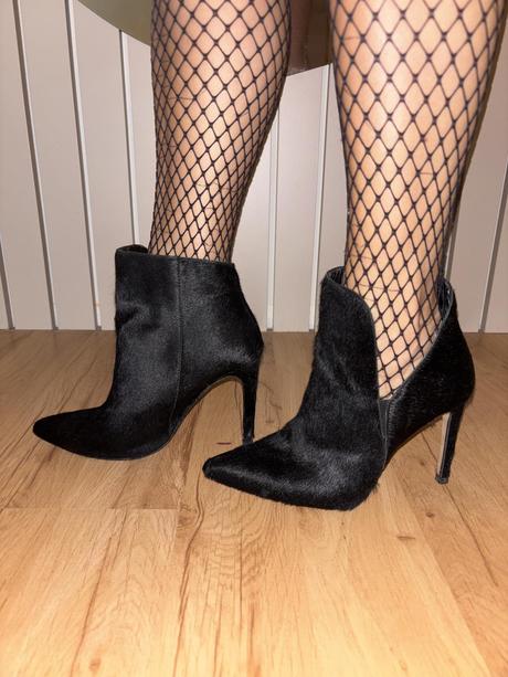 Kožené členkové topánky s konskou srsťou zara 37, zara,37