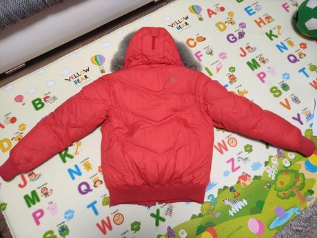 Husky bunda s husim perim tmavooranzova-docerv, husky,m