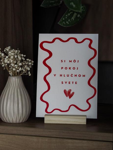 Minimalistický romantický obraz - print, 