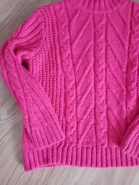 Hrubší cyklámenový sveter, marks & spencer,l