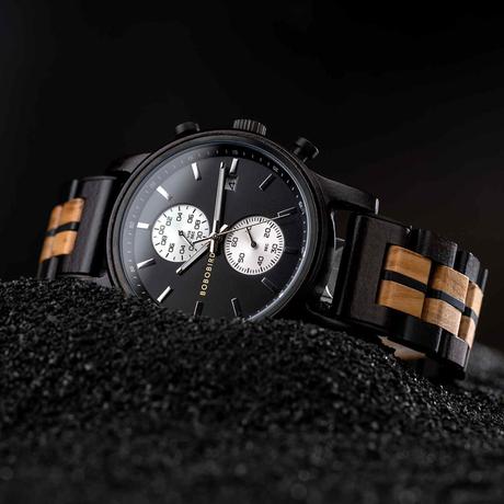 Drevené hodinky royal black,