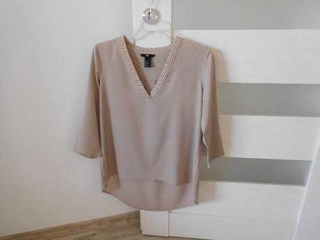 Blúzka dlhý rukáv 36 h&m krémová / béžová, h&m,36
