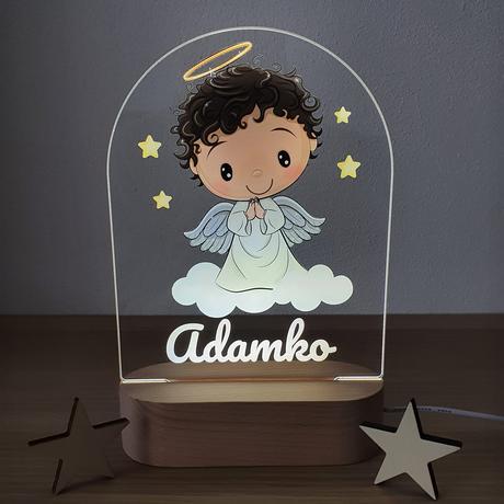 Detská nočná lampa s vlastným menom anjelik ii.,