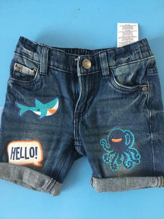 Kraťasy rifľové bavlnené, 98